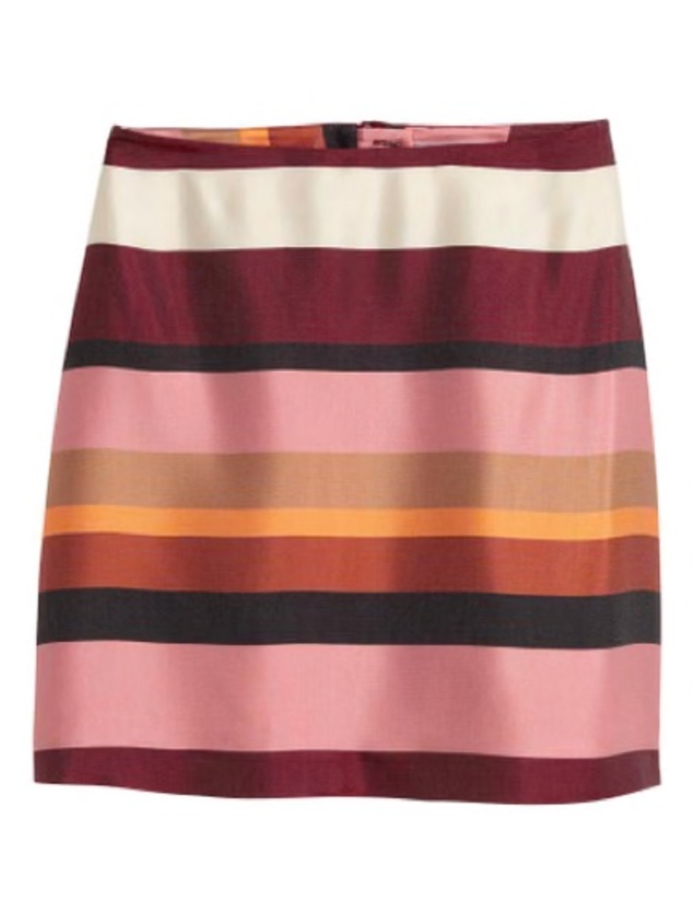 H&M| Striped Satin Lined Mini Skirt in Pink, Maroon & Orange Sz 4